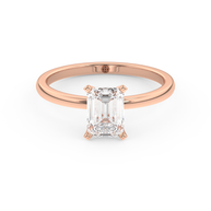 Rose gold - Central diamond 1.0 ct - view 2