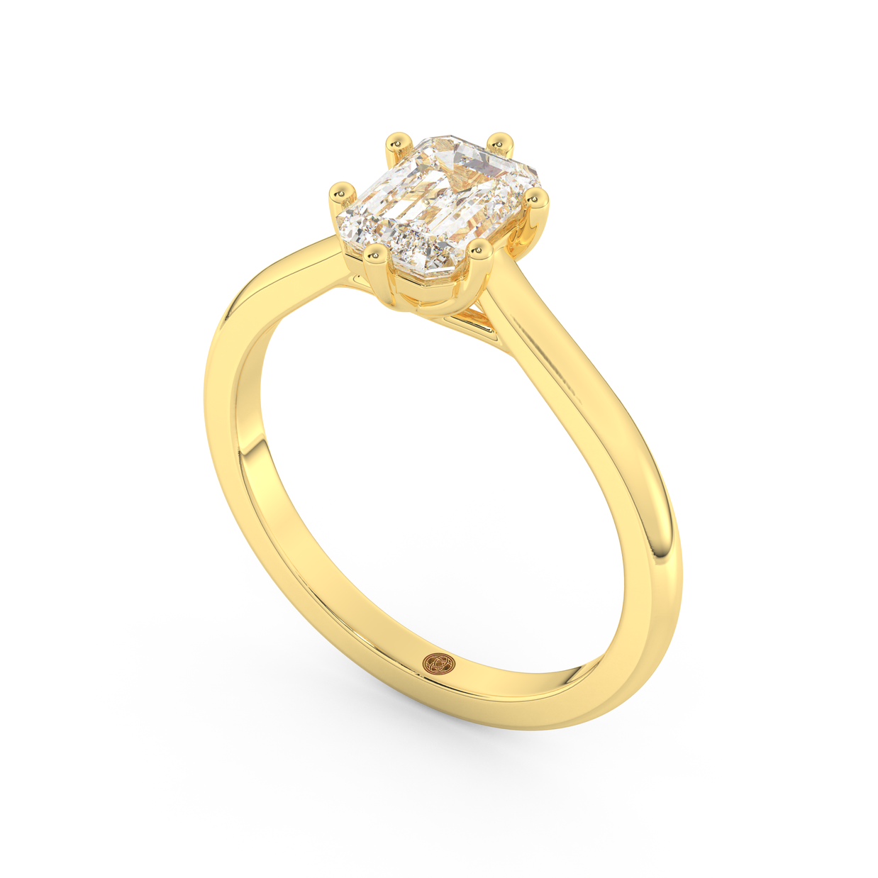 Yellow gold - Central diamond 1.0 ct - view 1