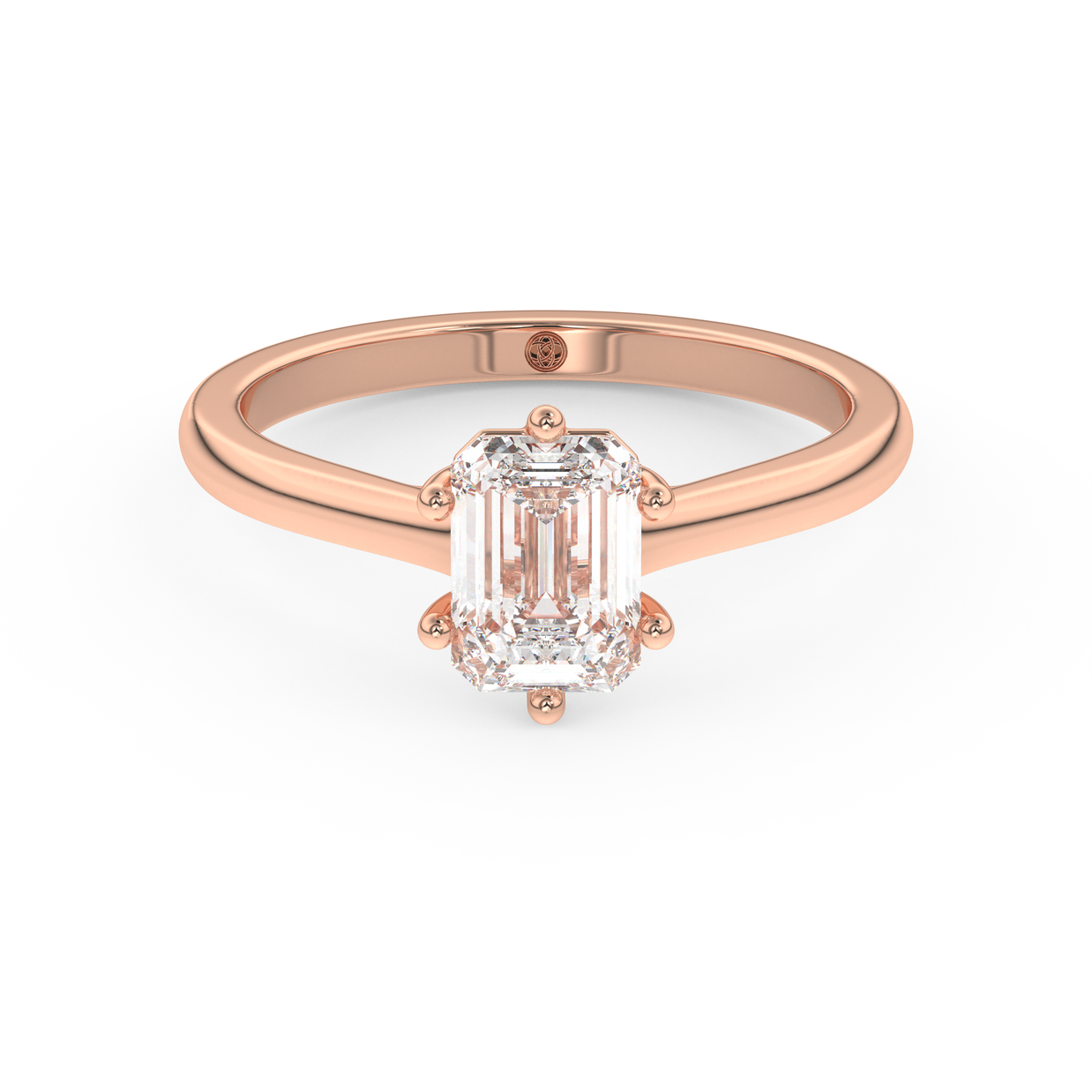 Rose gold - Central diamond 1.0 ct - view 2