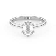 White gold - Central diamond 1.0 ct - view 2
