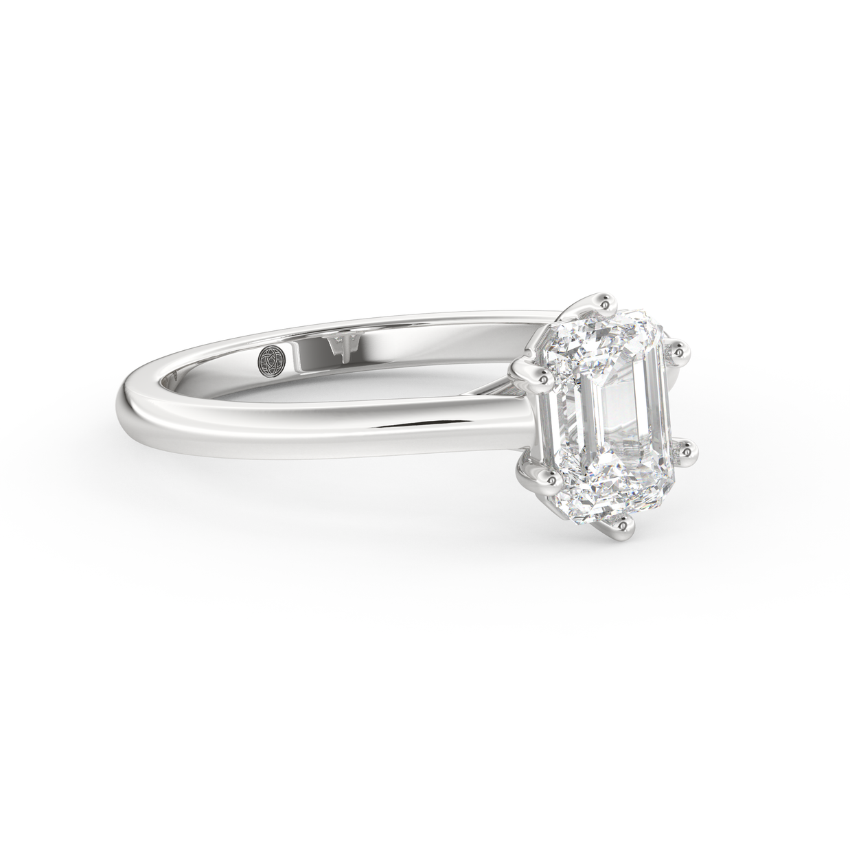 White gold - Central diamond 1.0 ct - view 3
