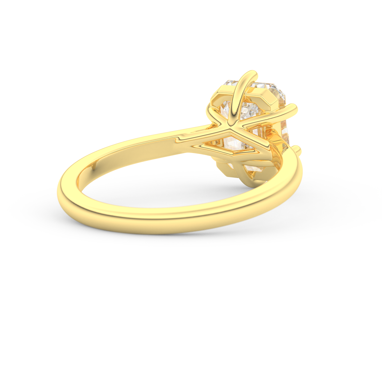 Yellow gold - Central diamond 2.0 ct - view 4