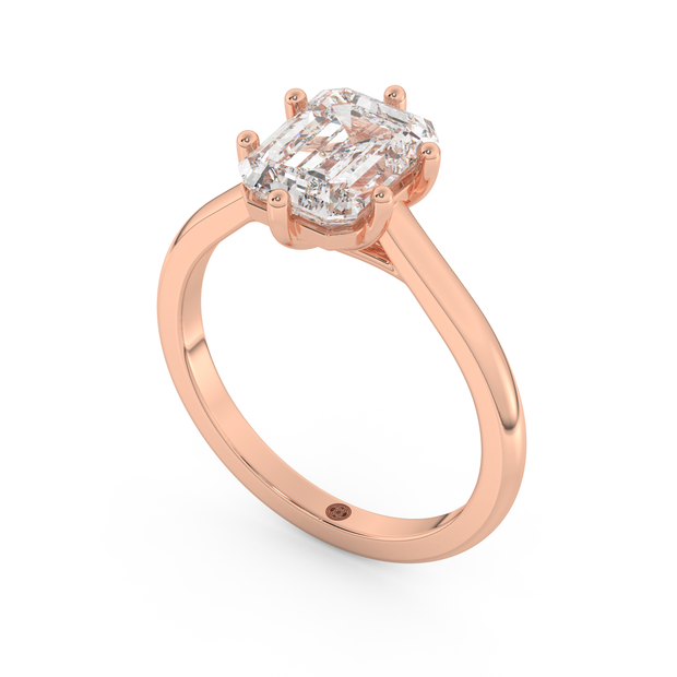 Rose gold - Central diamond 2.0 ct - view 1