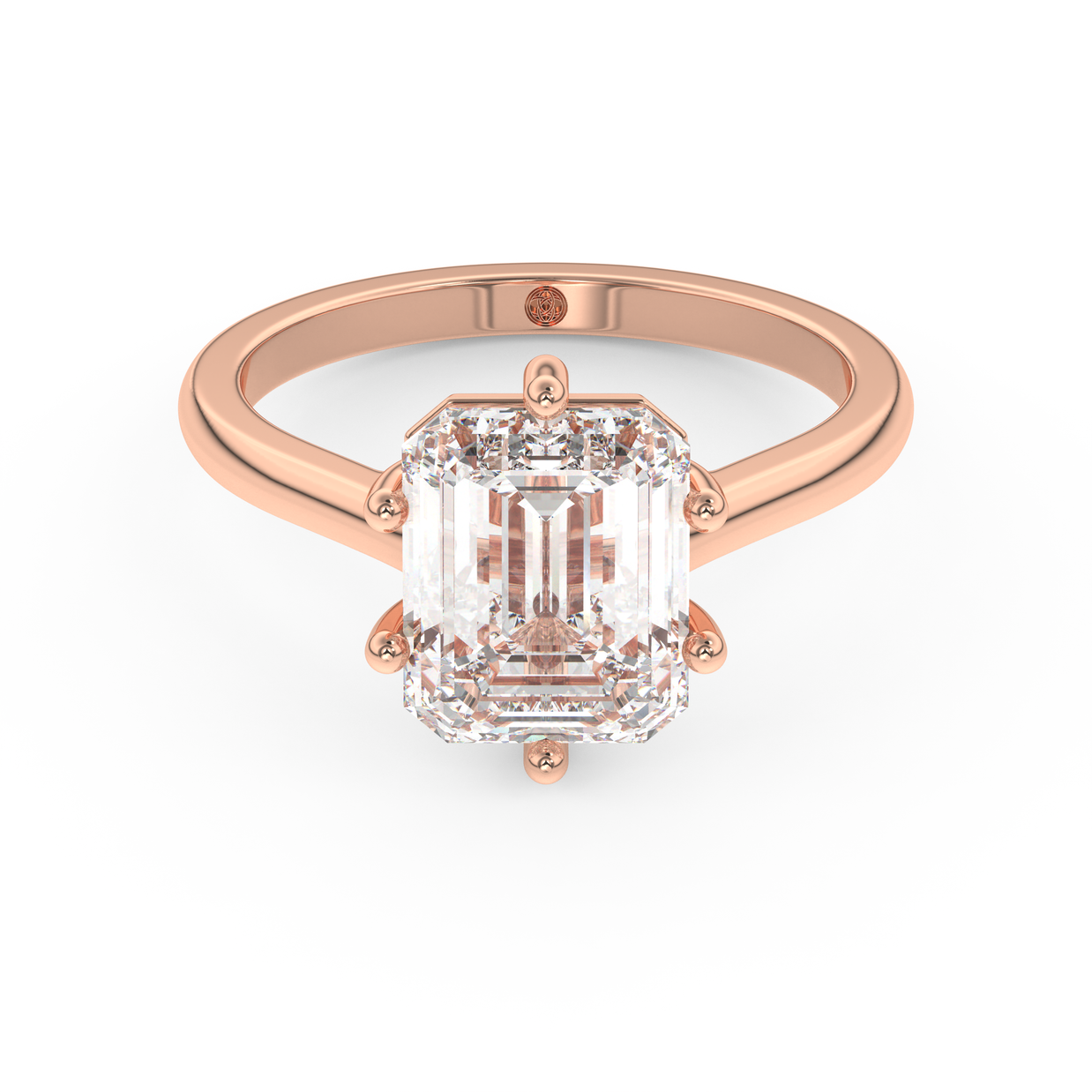 Rose gold - Central diamond 3.0 ct - view 2