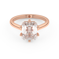 Rose gold - Central diamond 3.0 ct - view 2