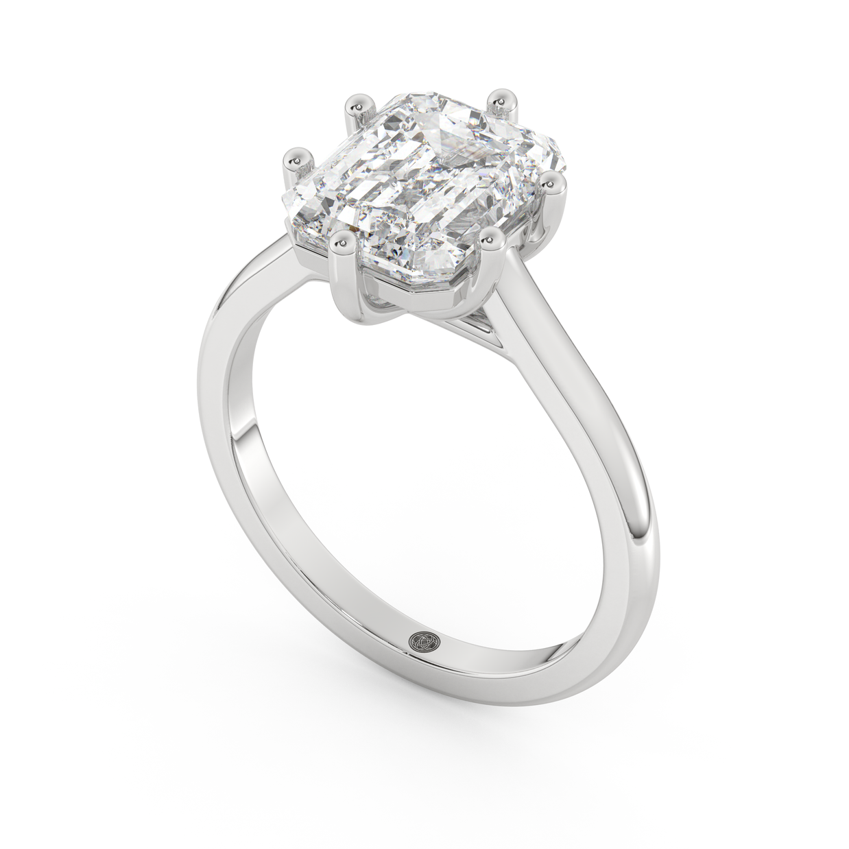 White gold - Central diamond 3.0 ct - view 1