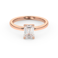 Rose gold - Central diamond 1.0 ct - view 2