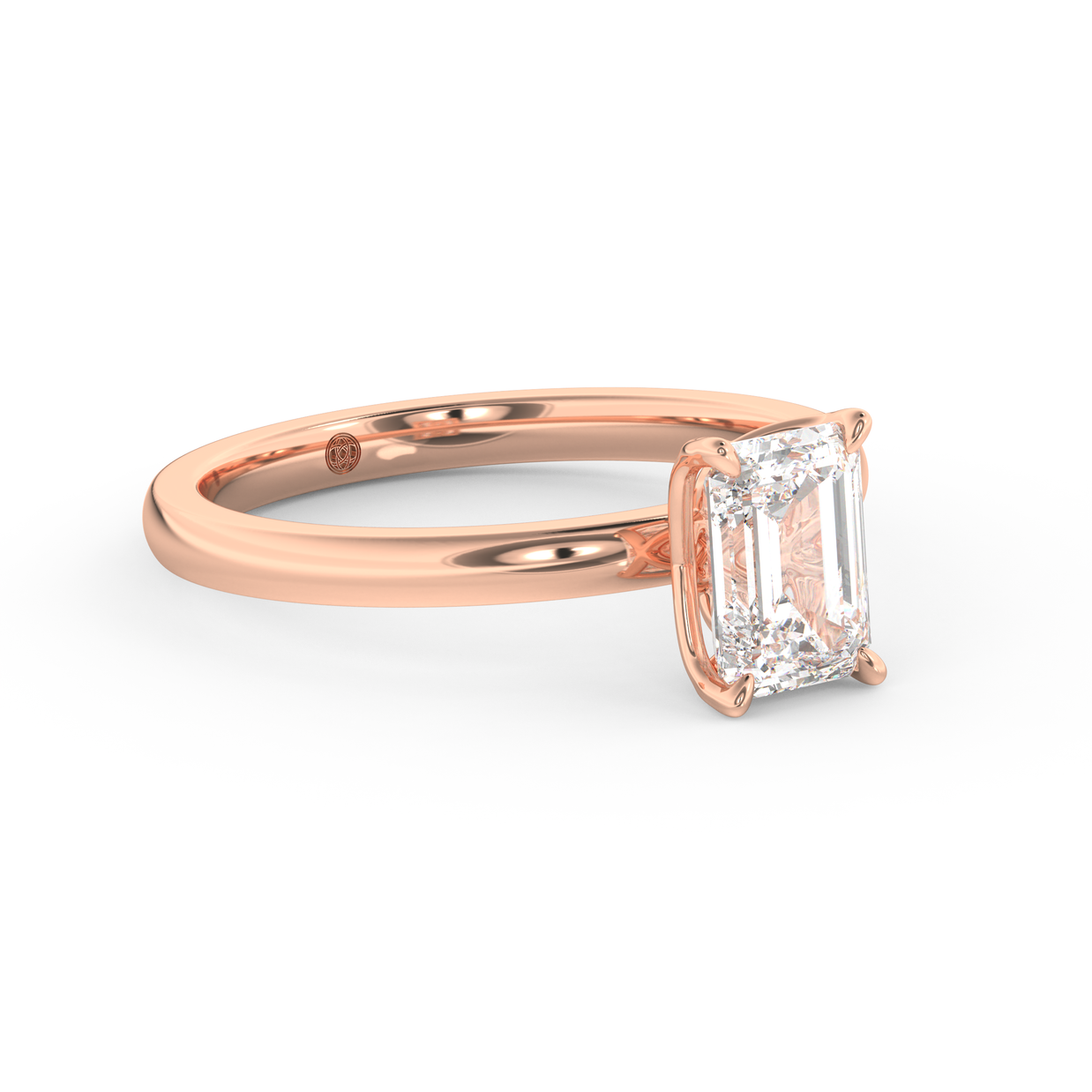 Rose gold - Central diamond 1.0 ct - view 3