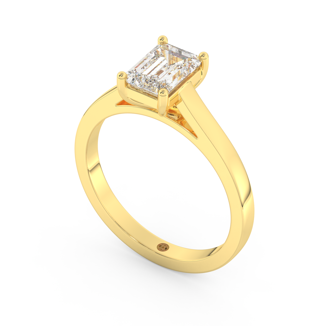 Yellow gold - Central diamond 1.0 ct - view 1