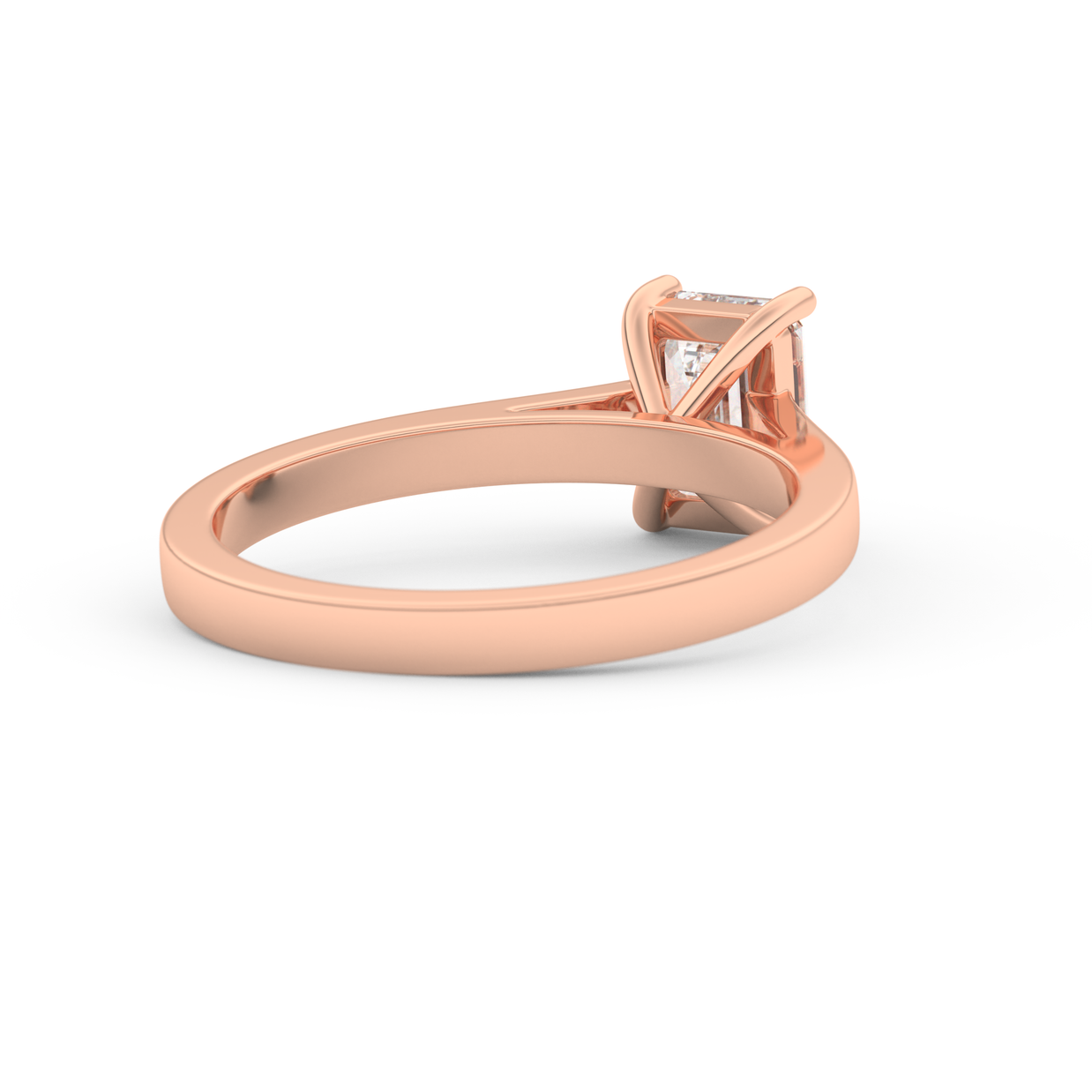 Rose gold - Central diamond 1.0 ct - view 4