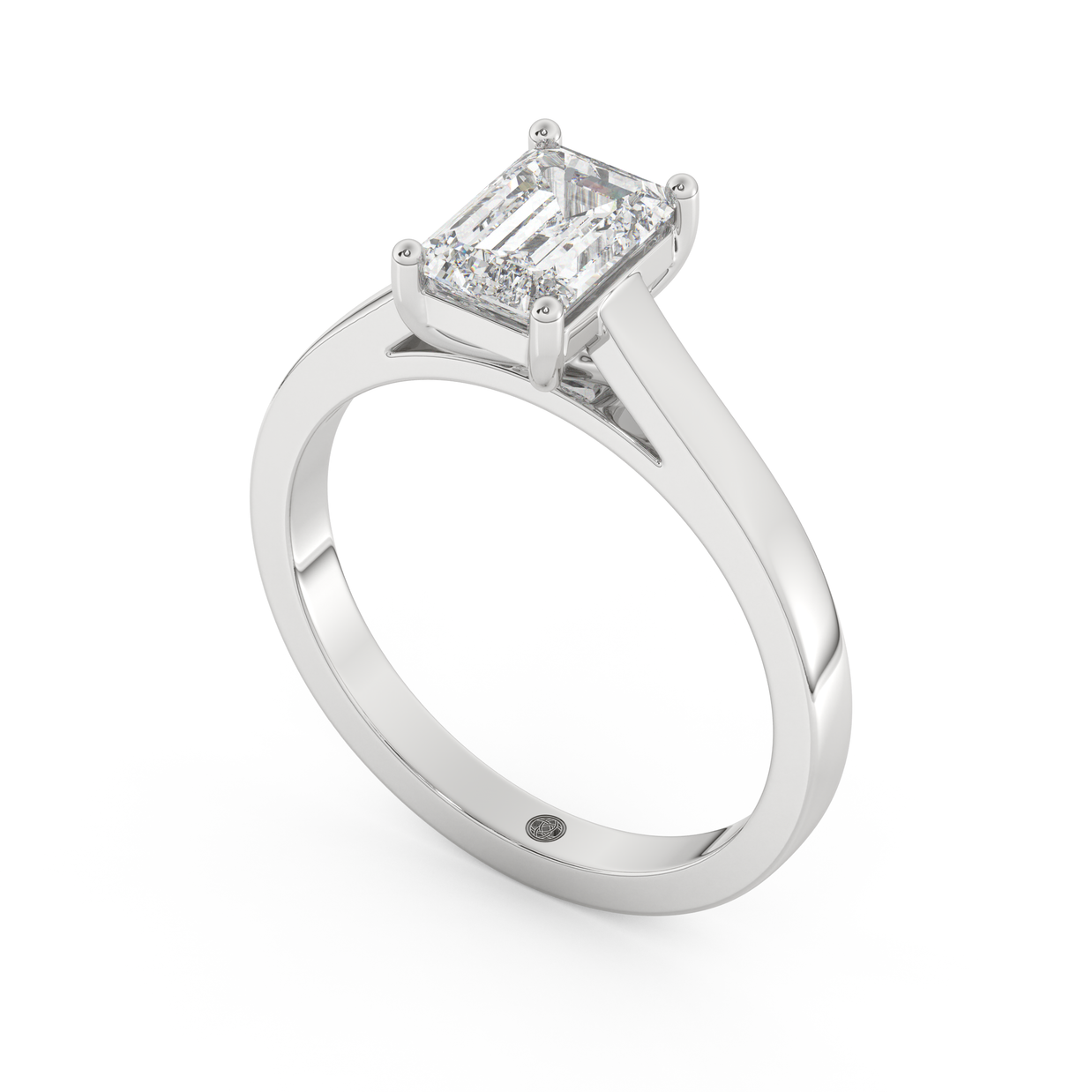 White gold - Central diamond 1.0 ct - view 1