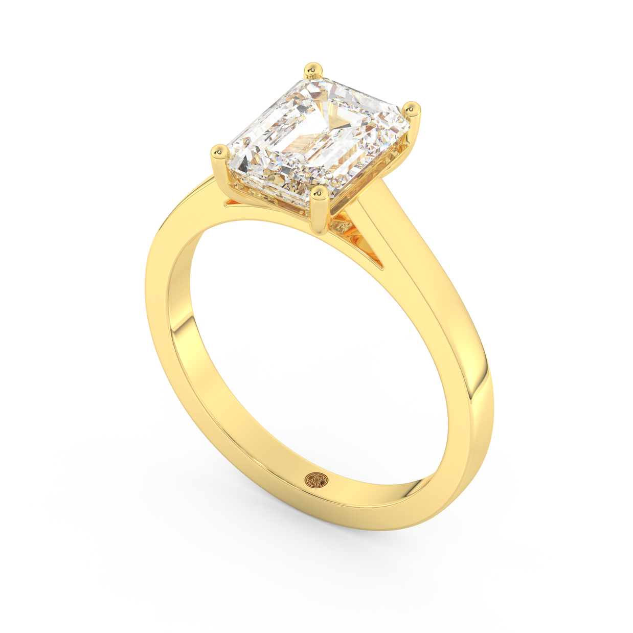 Yellow gold - Central diamond 2.0 ct - view 1