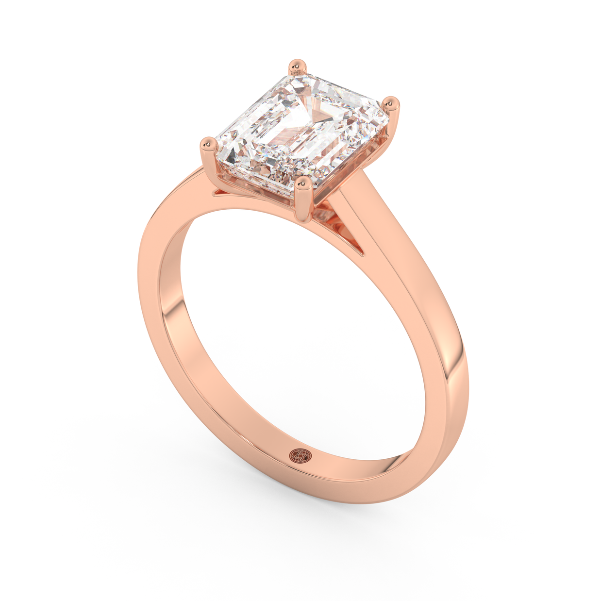 Rose gold - Central diamond 2.0 ct - view 1