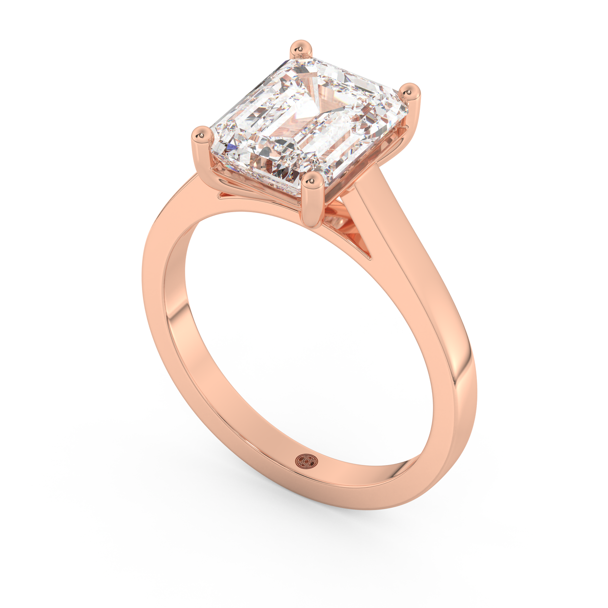 Rose gold - Central diamond 3.0 ct - view 1