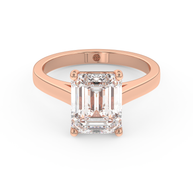 Rose gold - Central diamond 3.0 ct - view 2