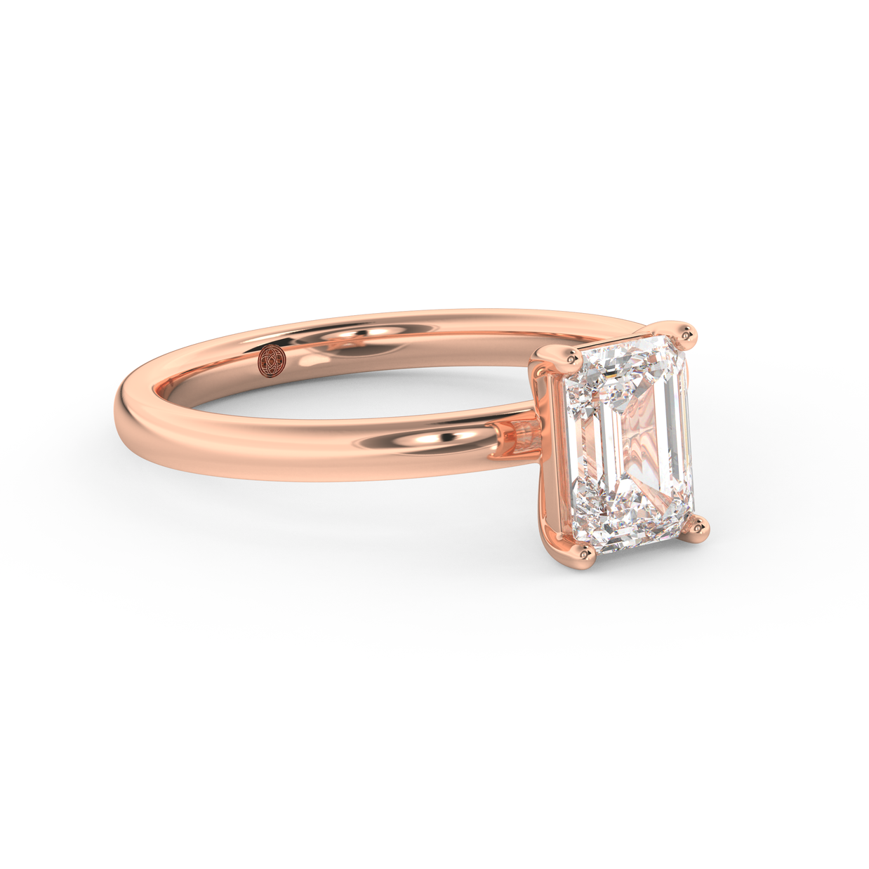 Rose gold - Central diamond 1.0 ct - view 3