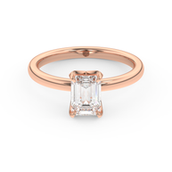 Rose gold - Central diamond 1.0 ct - view 2