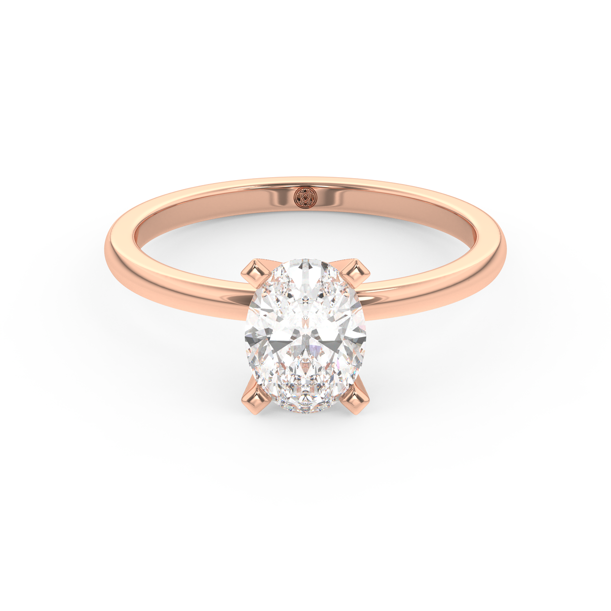 Rose gold - Central diamond 1.0 ct - view 2