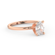 Rose gold - Central diamond 1.0 ct - view 3