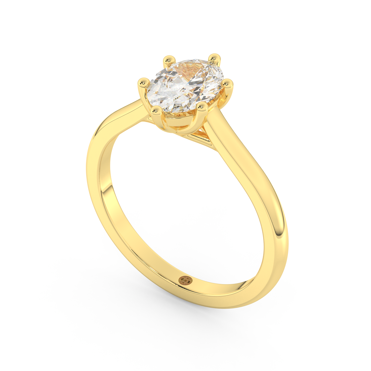 Yellow gold - Central diamond 1.0 ct - view 3