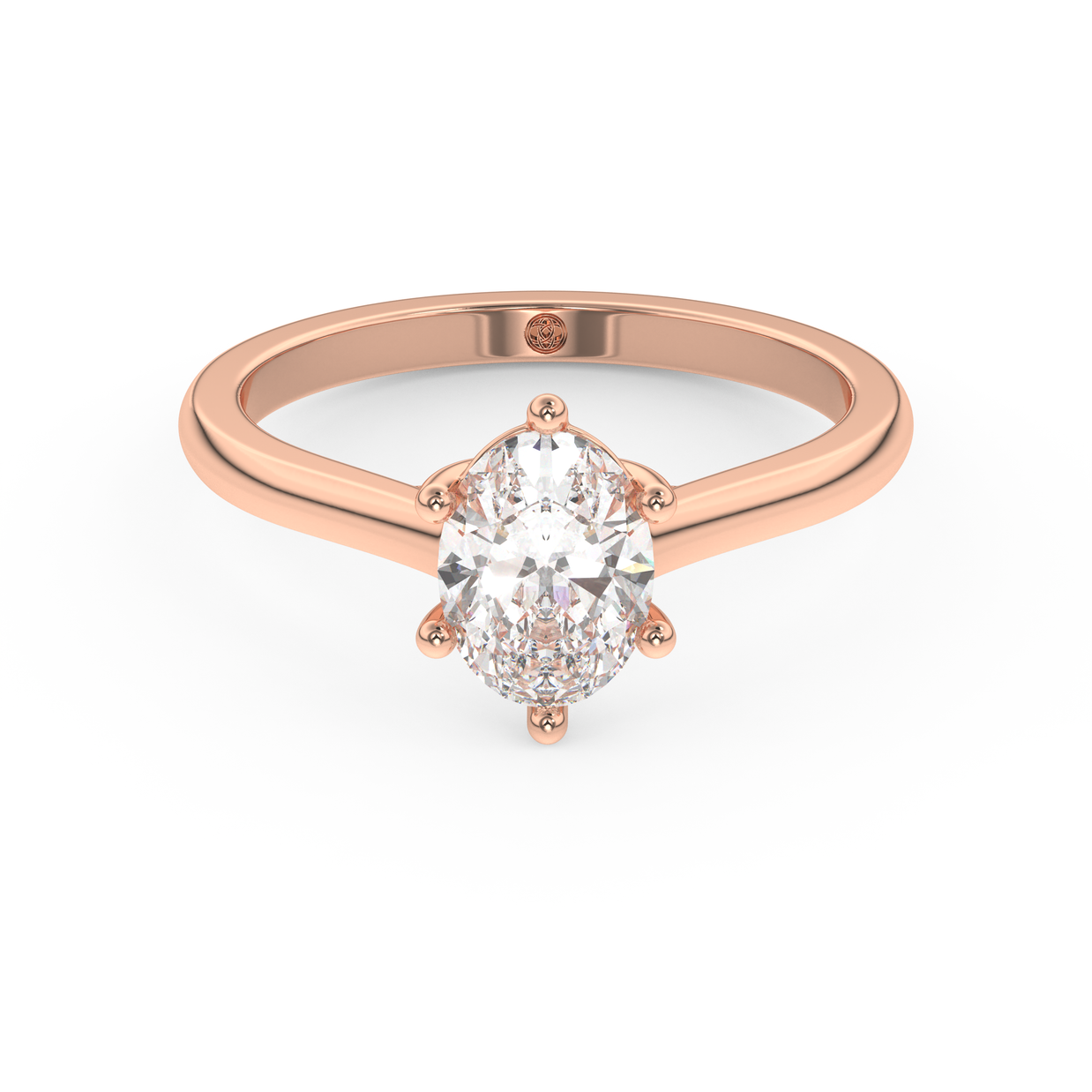 Rose gold - Central diamond 1.0 ct - view 2