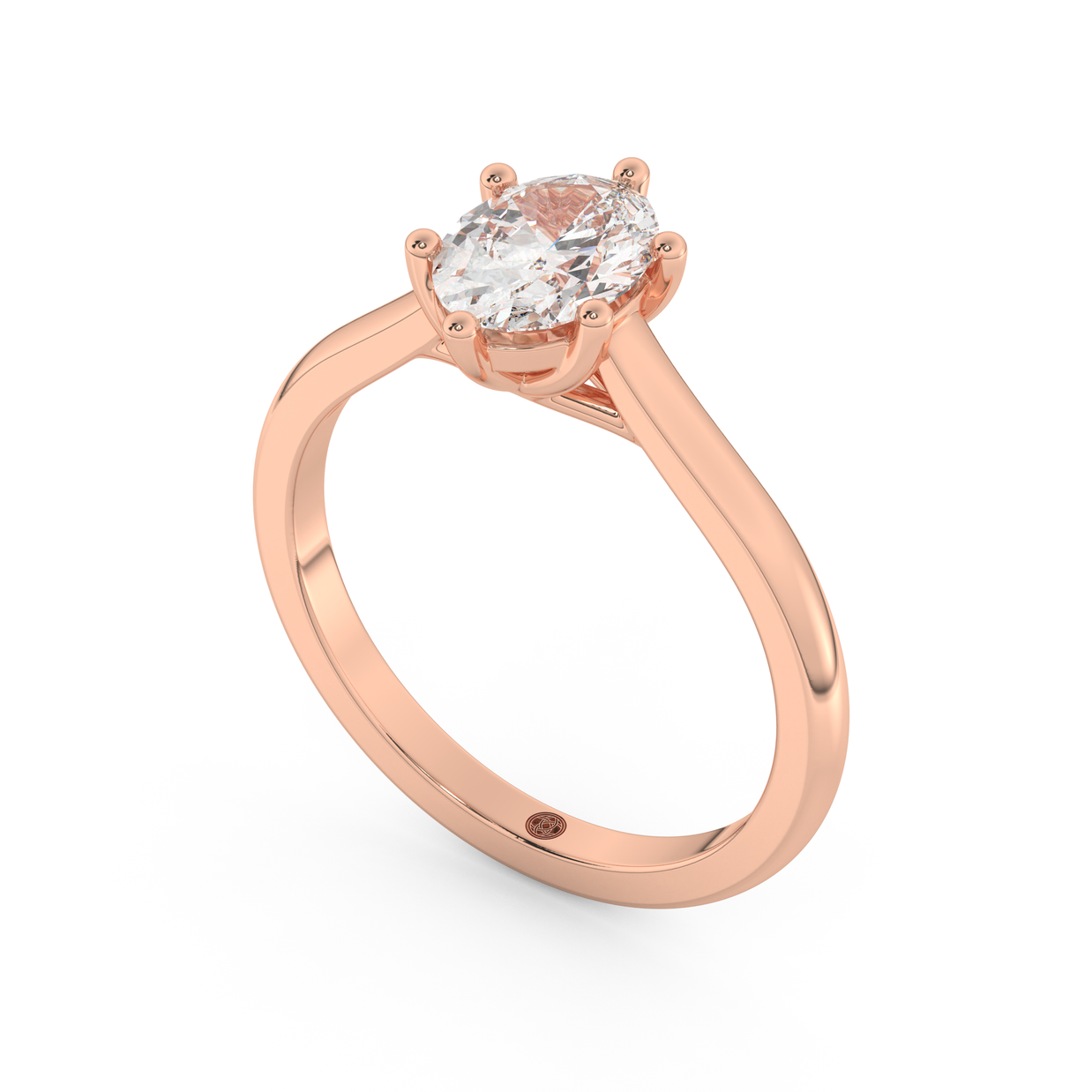 Rose gold - Central diamond 1.0 ct - view 3