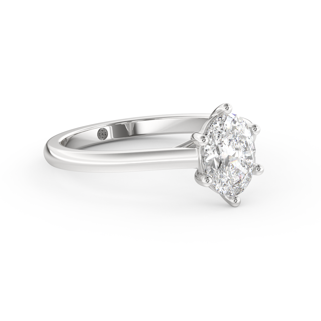 White gold - Central diamond 1.0 ct - view 1