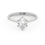 White gold - Central diamond 1.0 ct - view 2