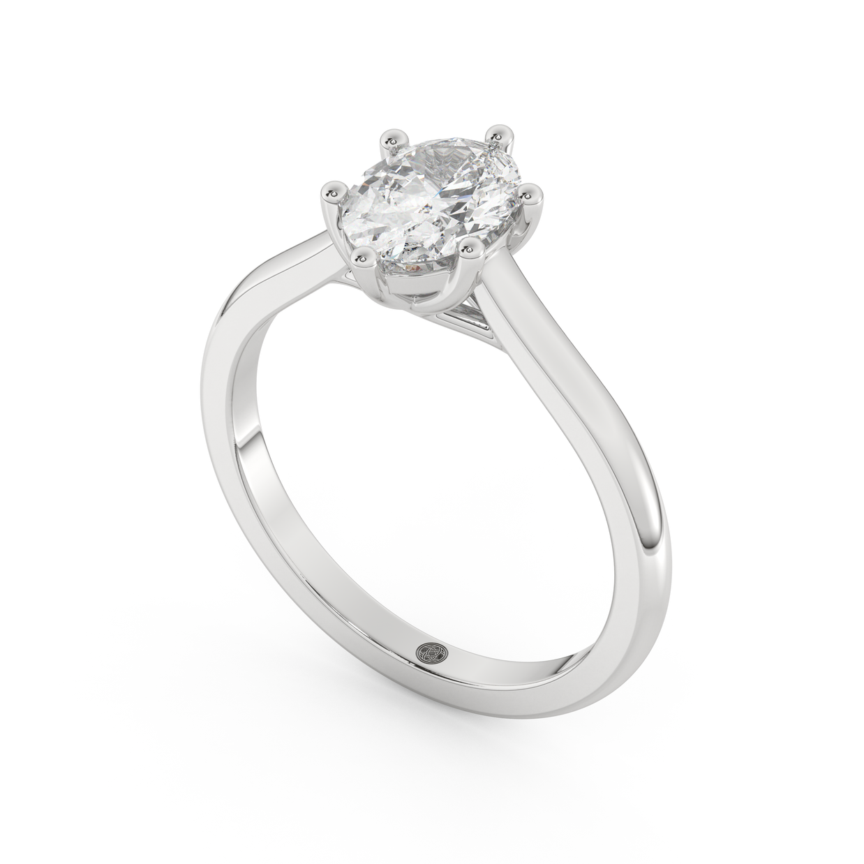 White gold - Central diamond 1.0 ct - view 3