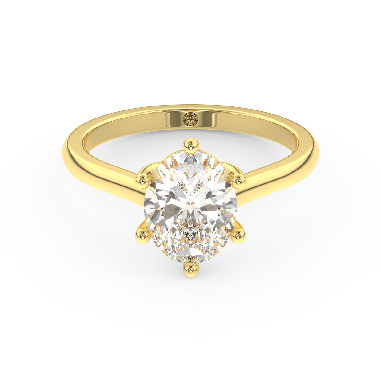 Yellow gold - Central diamond 2.0 ct - view 2