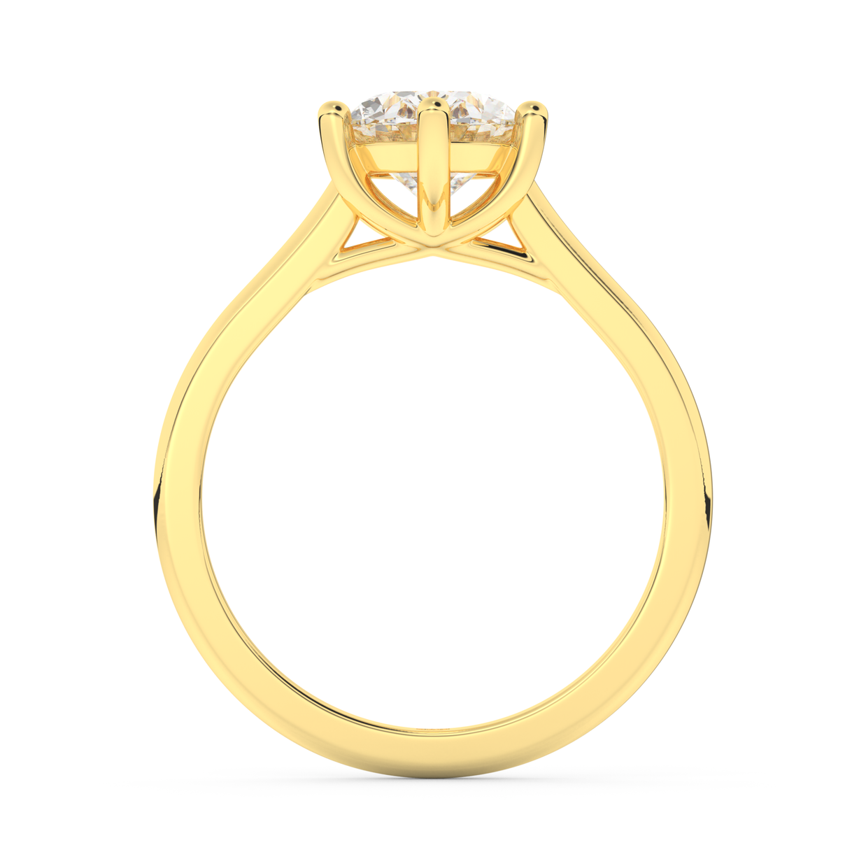 Yellow gold - Central diamond 2.0 ct - view 6