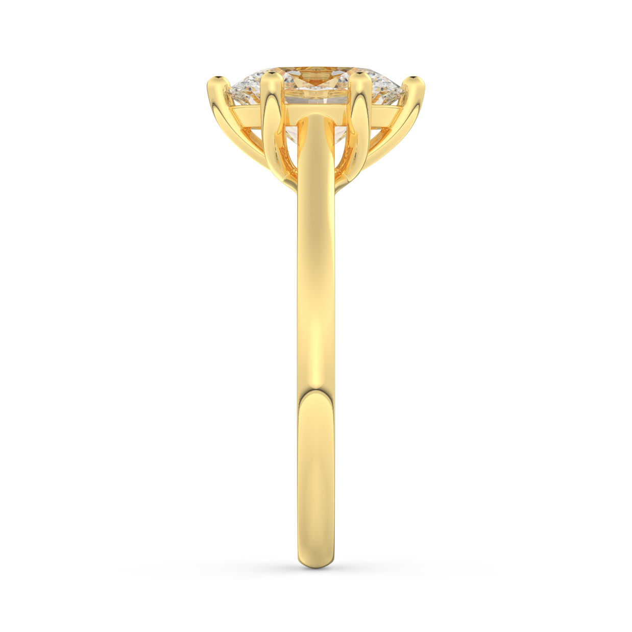 Yellow gold - Central diamond 2.0 ct - view 7