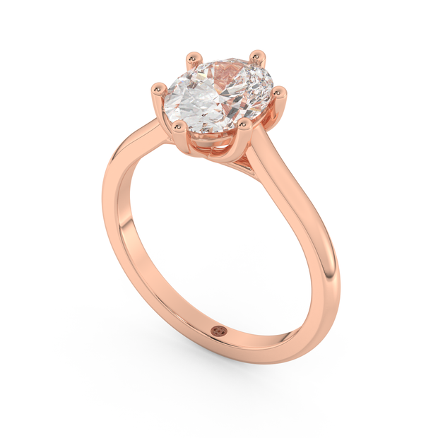 Rose gold - Central diamond 2.0 ct - view 1