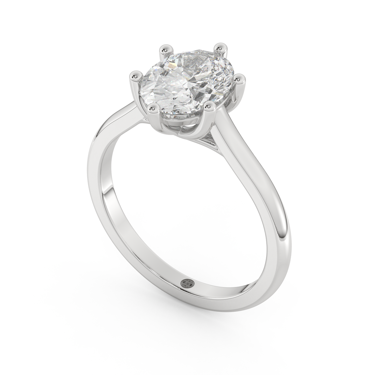 White gold - Central diamond 2.0 ct - view 1