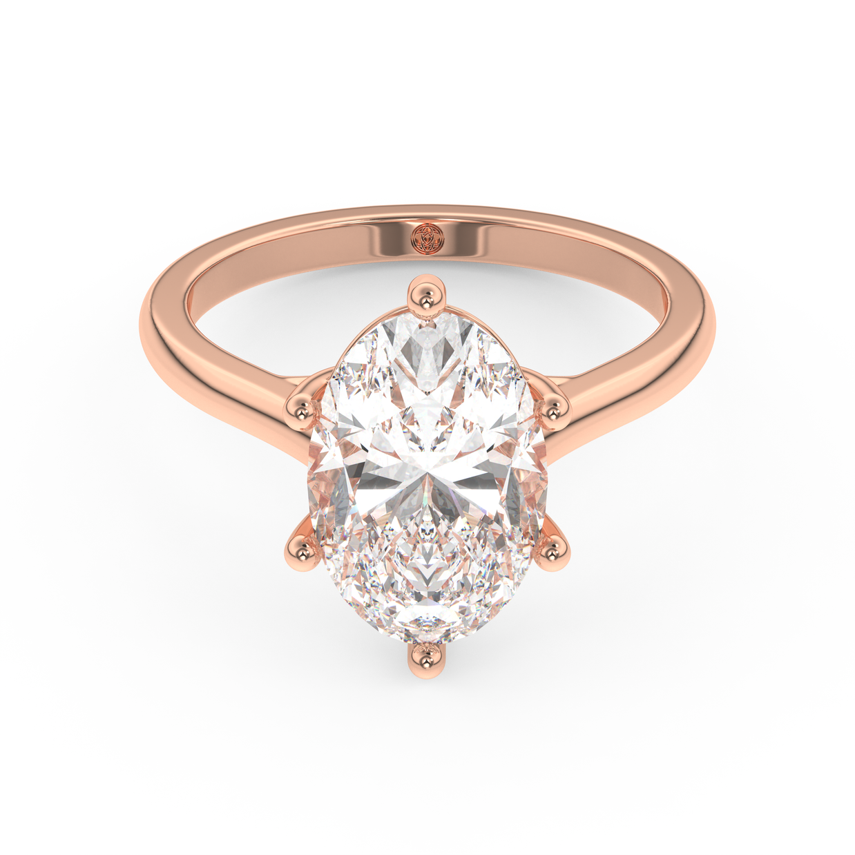 Rose gold - Central diamond 3.0 ct - view 2