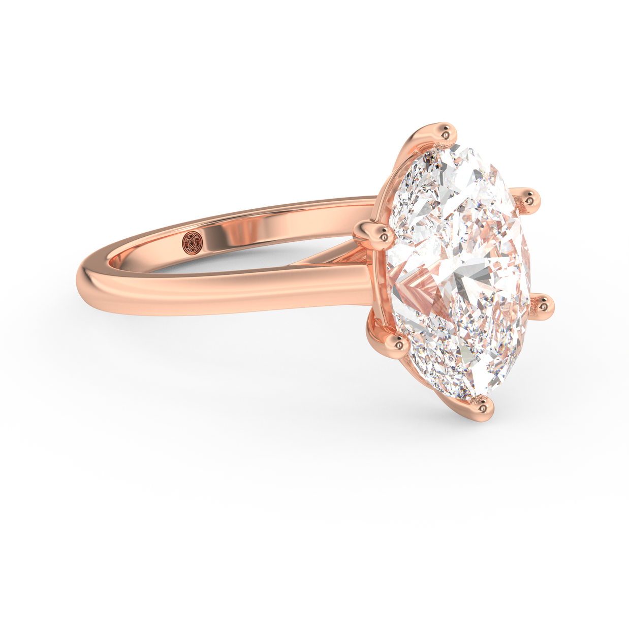 Rose gold - Central diamond 3.0 ct - view 3