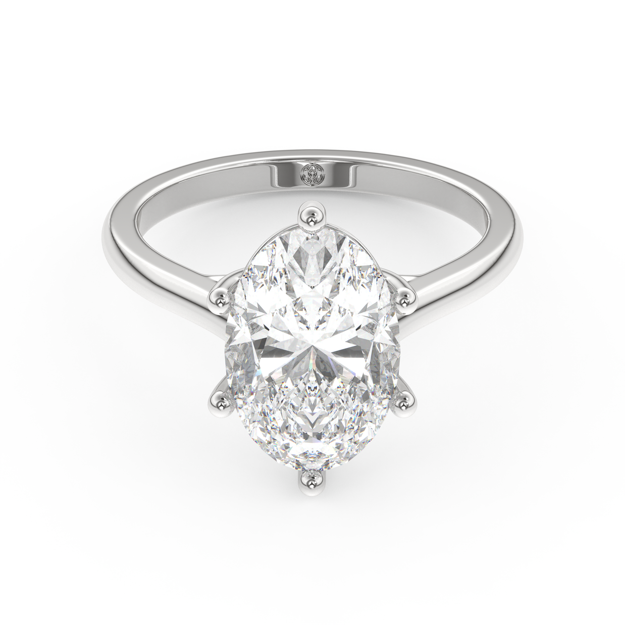 White gold - Central diamond 3.0 ct - view 2