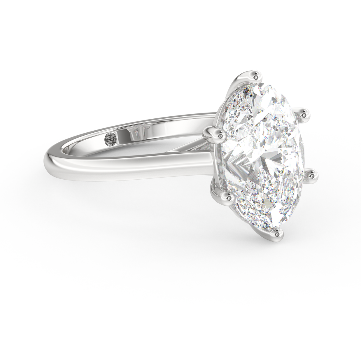 White gold - Central diamond 3.0 ct - view 3