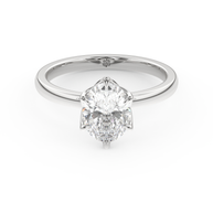 White gold - Central diamond 1.5 ct - view 2