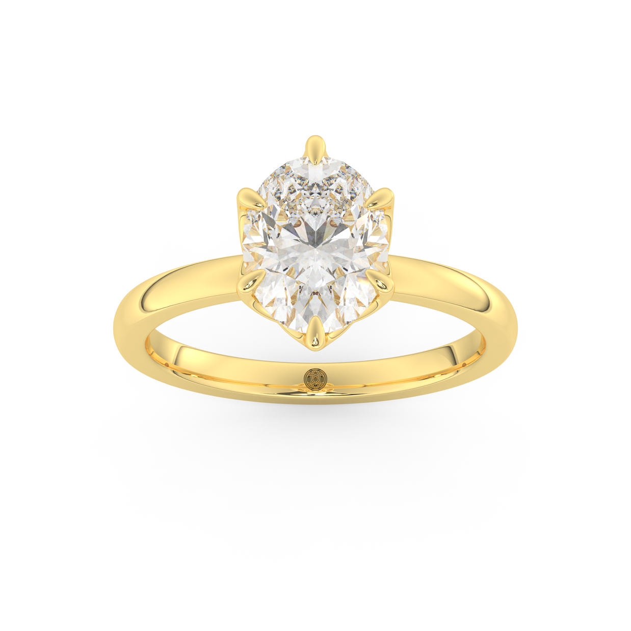 Yellow gold - Central diamond 2.0 ct - view 8
