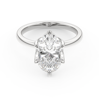 White gold - Central diamond 3.0 ct - view 2