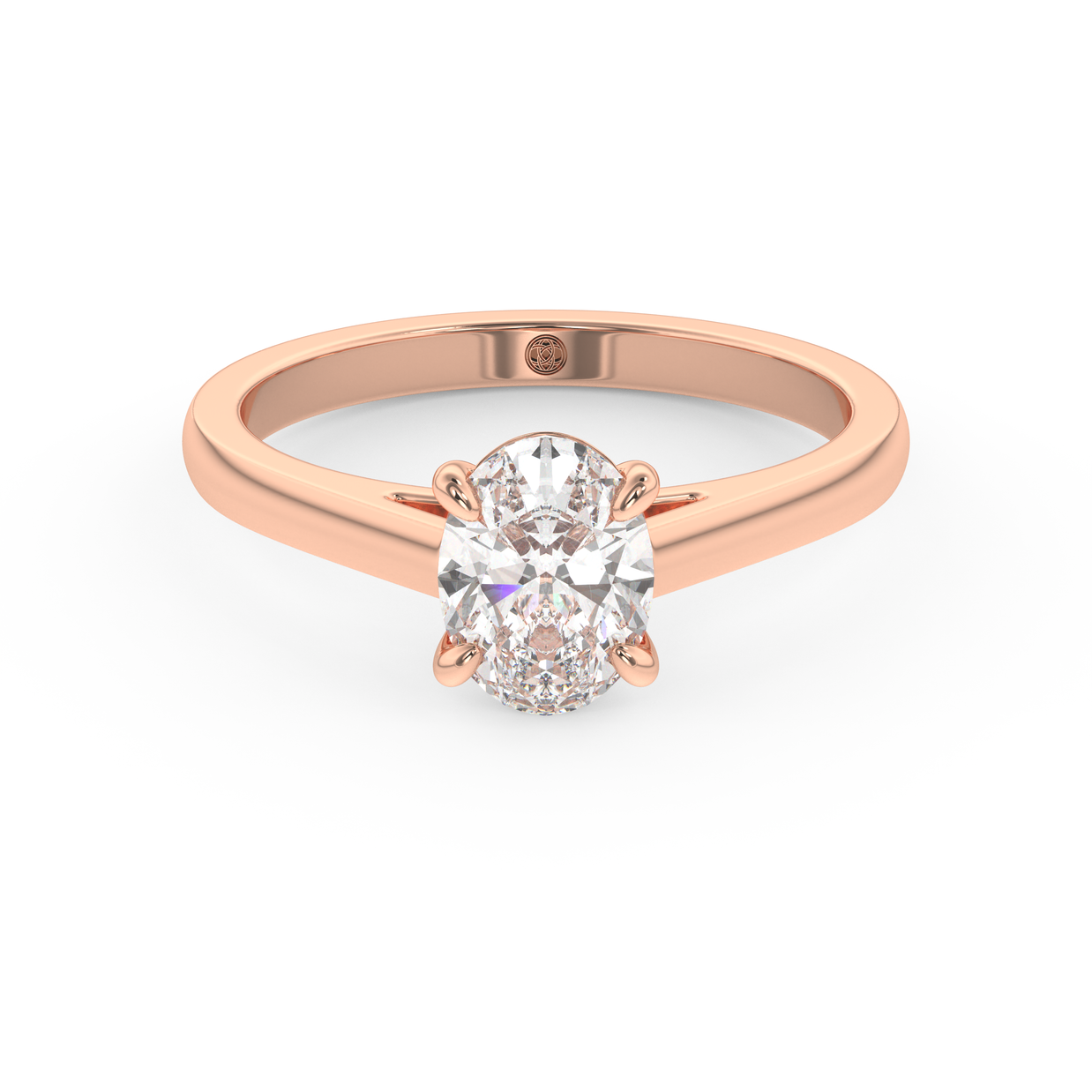 Rose gold - Central diamond 1.0 ct - view 2