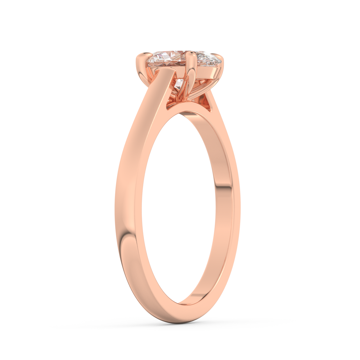 Rose gold - Central diamond 1.0 ct - view 5