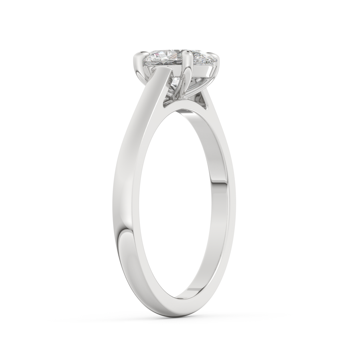 White gold - Central diamond 1.0 ct - view 5