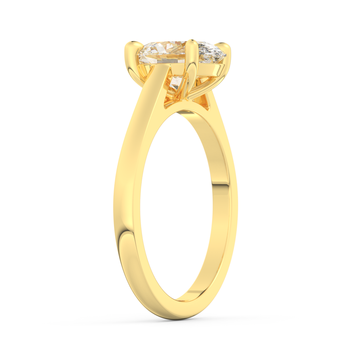 Yellow gold - Central diamond 2.0 ct - view 5