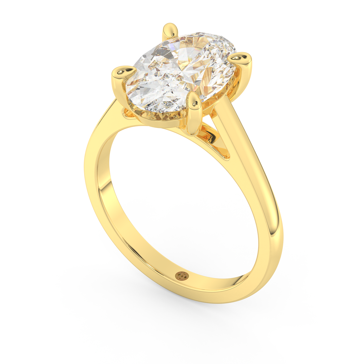 Yellow gold - Central diamond 3.0 ct - view 1
