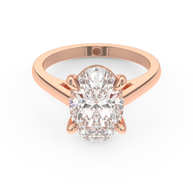 Rose gold - Central diamond 3.0 ct - view 2