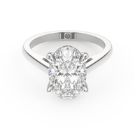 White gold - Central diamond 3.0 ct - view 2