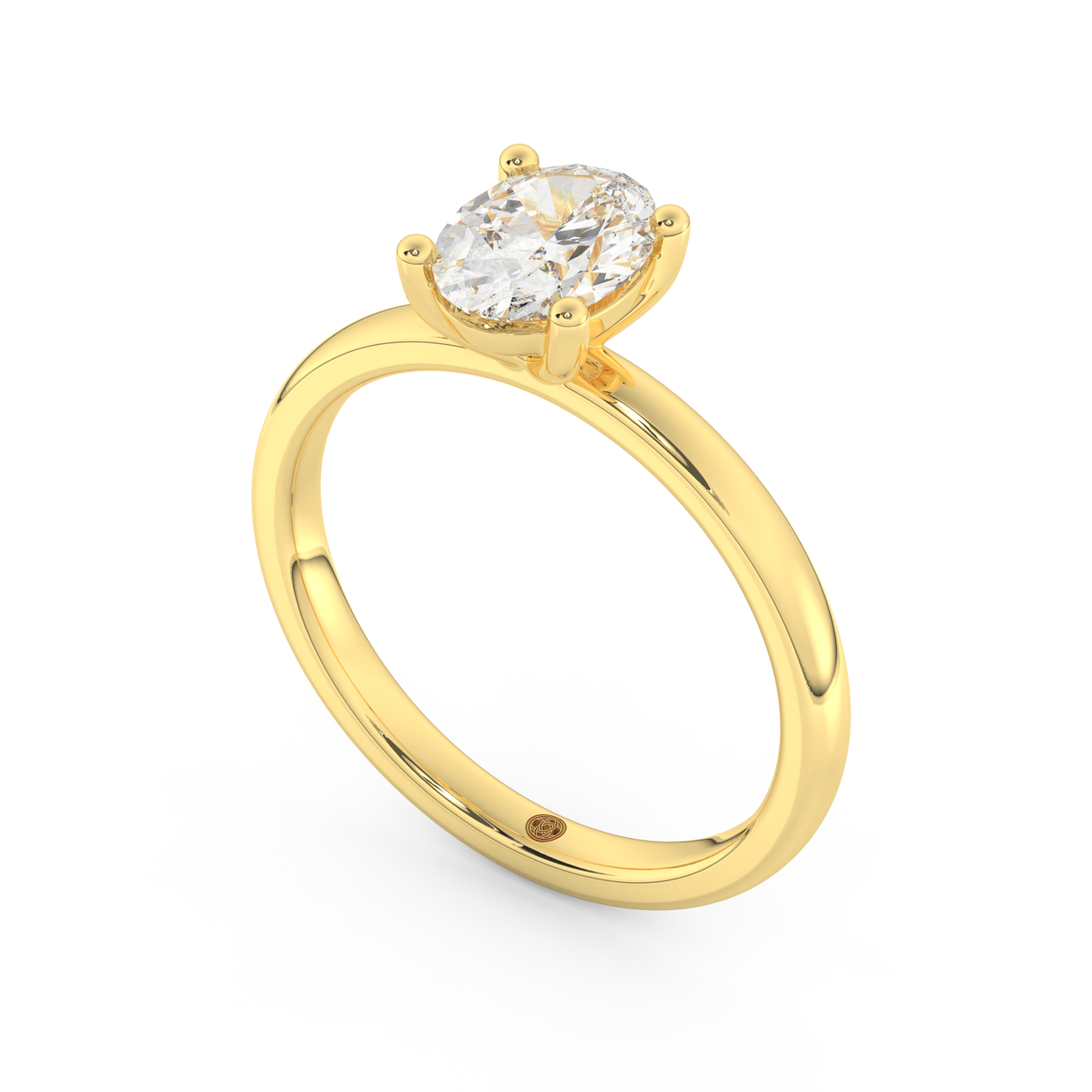 Yellow gold - Central diamond 1.0 ct - view 1
