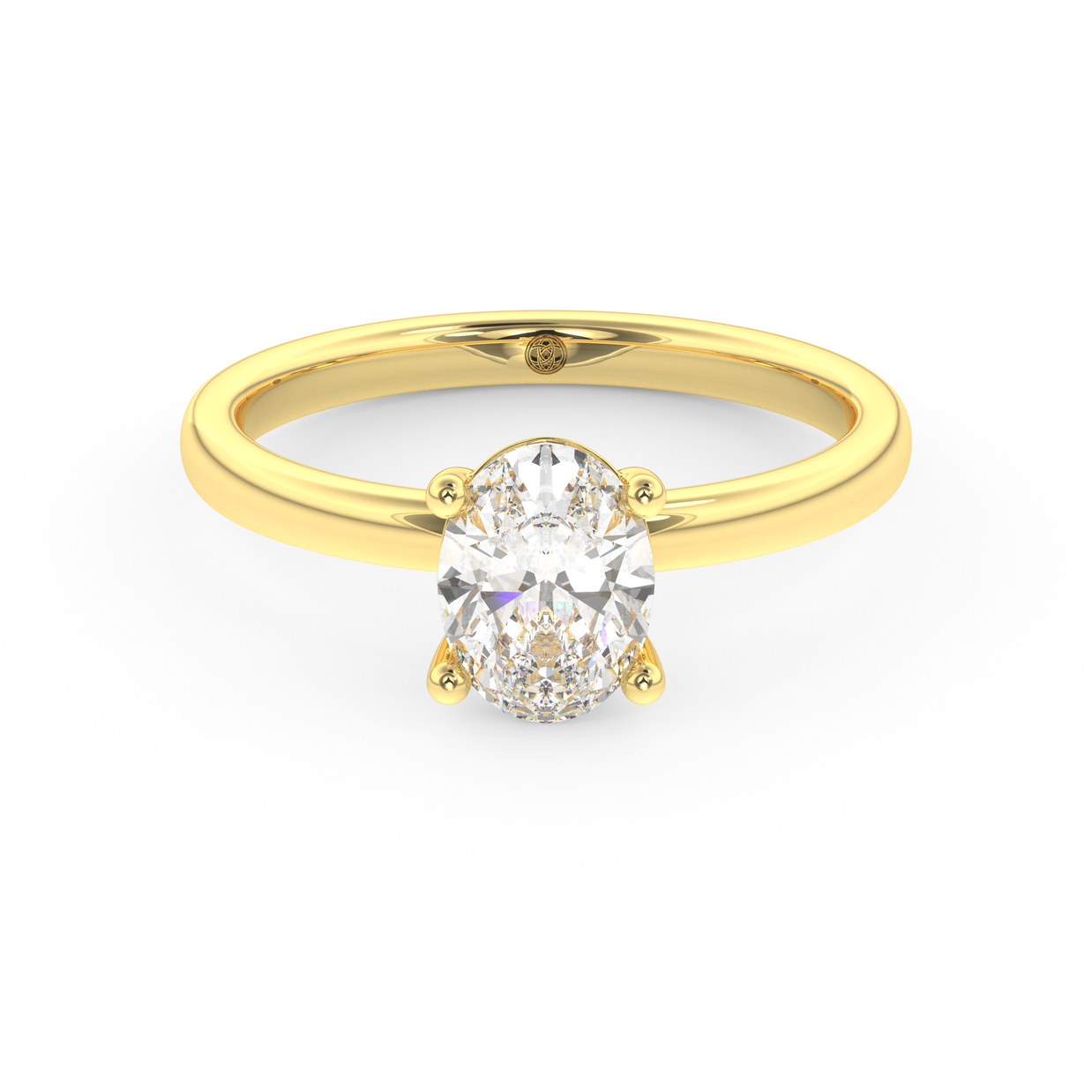 Yellow gold - Central diamond 1.0 ct - view 2